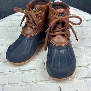 Sperry Brown and Black Rain & Snow Boots Waterproof Design Toddler Sz 10
